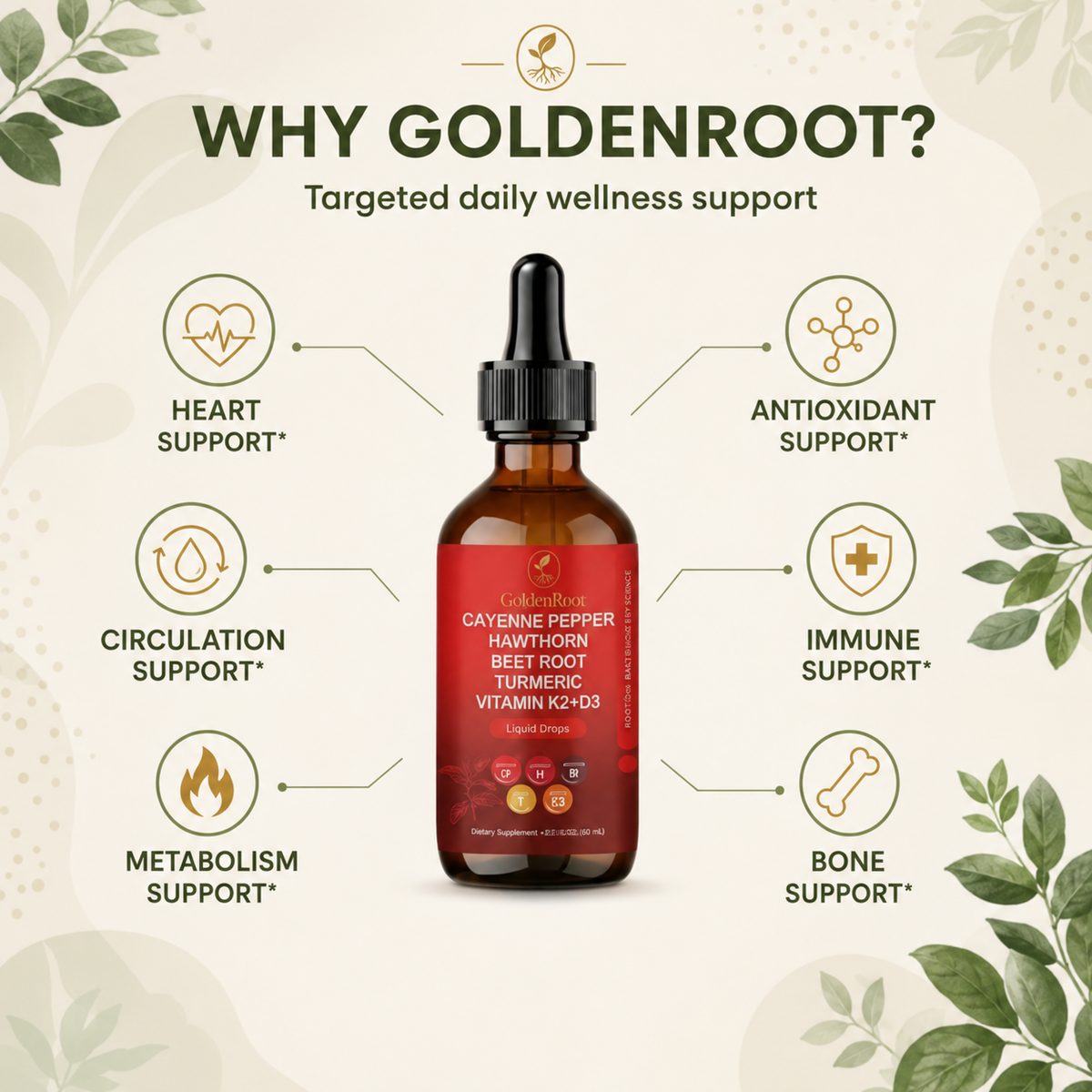 GoldenRoot Daily Heart & Circulation Support Drops