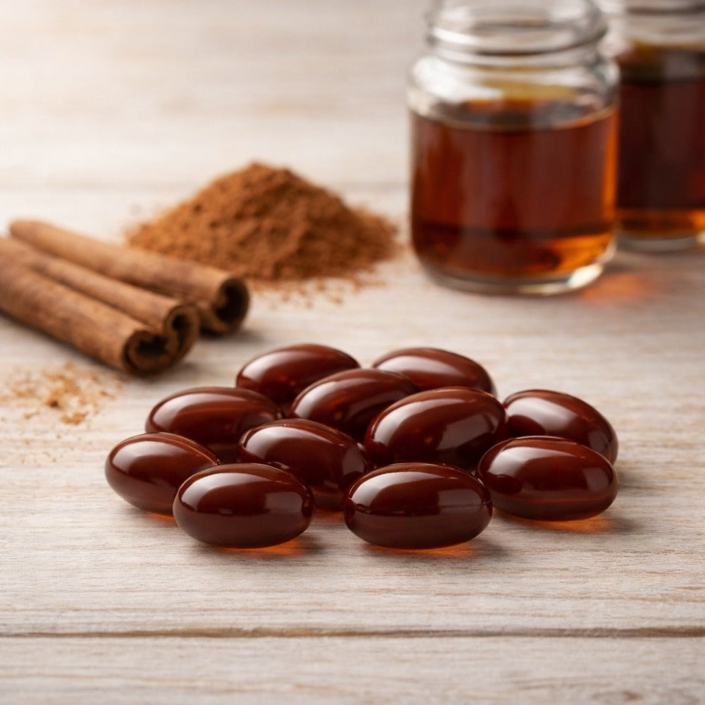 MCT oil and cinnamon wellness ingredients